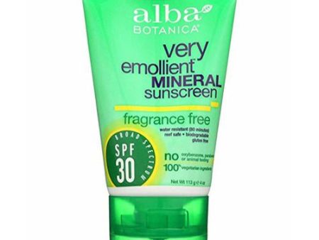 Alba Botanica Mineral Sunscreen FF SPF30   CREAM on Sale