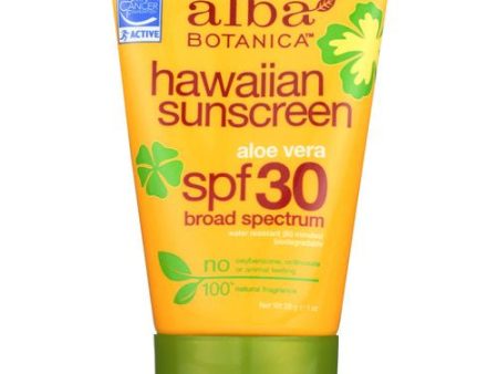 Alba Botanica HW Sunscreen Aloe Vera SPF30   LOTION Discount