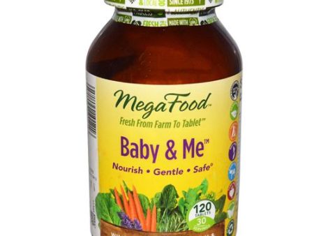 MegaFood, Baby & Me, prenatal vitamin with folic acid, iron & herbs, non-GMO, vegetarian, take 4 tablets daily, 120 tablets (30 day supply) For Cheap