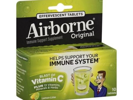 Airborne Vitamin C Effervescent Tablets  Lemon Lime - 10 ct Hot on Sale