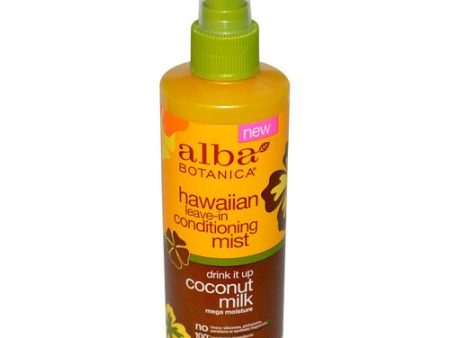 Alba Botanica More Moisture Conditioning Leave-In Mist  Coconut Milk 8 fl. oz. Hot on Sale