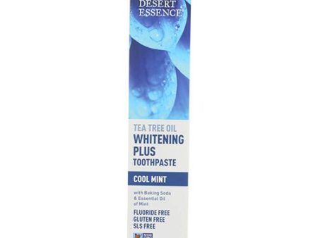 Desert Essence  Tea Tree Oil Whitening Toothpaste 6.25 oz. - Non-GMO Certified- Gluten Free - Vegan - Cruelty Free - Bamboo Stem Fiber & Baking Soda - Wintergreen Mint Cheap