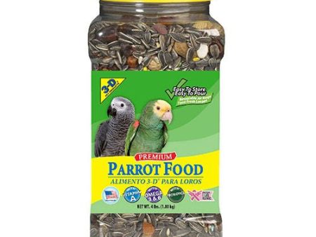 3-D Pet Products Premium Parrot Bird Food  Seeds  4 lb. Jar Sale