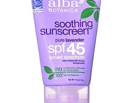 Alba Botanica Pure Lavender Sunscreen SPF45   LOTION Discount