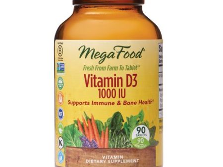 MegaFood  Vitamin D3 1000 IU  Immune and Bone Health Support  Vitamin and Dietary Supplement  Gluten Free  Vegetarian  90 Tablets (90 Servings) For Cheap