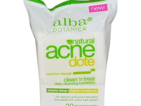 Alba Botanica Acnedote Maximum Strength Clean ?N Treat Daily Cleansing Towelettes, 30 Count Online now