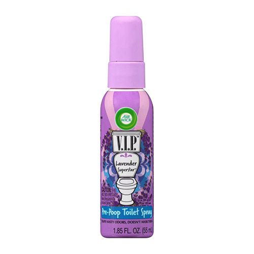 Air Wick V.I.P. Pre-Poop Toilet Spray  1.85oz  Lavender Superstar Scent  Up to 100 Uses  Travel size  Contains Essential Oils Fashion