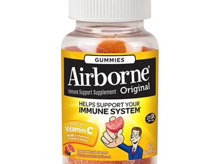 Airborne Assorted Fruit Flavored Gummies  63 count - 750mg of Vitamin C and Minerals & Herbs Immune Support (Packaging May Vary) Hot on Sale