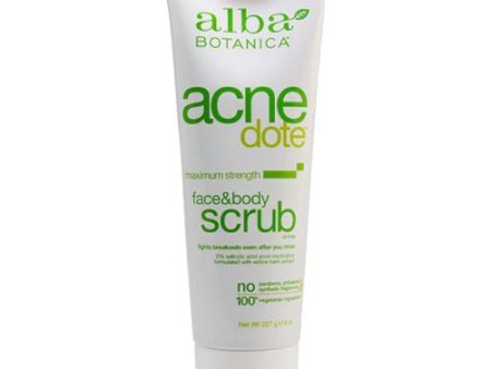 Alba Botanica Acnedote Face & Body Scrub with 2% Salicylic Acid  8 oz Online now