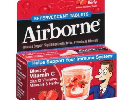 Airborne Very Berry Effervescent Tablets  10 count - 1000mg of Vitamin C - Immune Support Supplement (Packaging May Vary) Online Sale