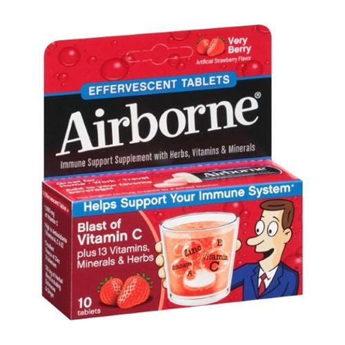 Airborne Very Berry Effervescent Tablets  10 count - 1000mg of Vitamin C - Immune Support Supplement (Packaging May Vary) Online Sale