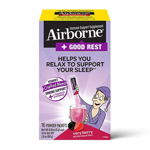 Airborne Good Rest Very Berry Powder Immune Support Supplement (16 count) Fashion