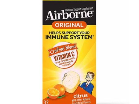 Airborne Citrus Chewable Tablets  32 count - 1000mg of Vitamin C - Gluten-Free Immune Support Supplement and High in Antioxidants (Packaging May Vary) Online Sale