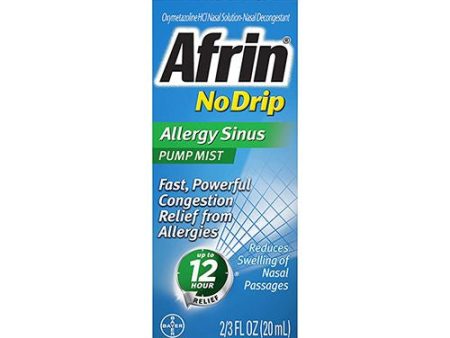 Afrin Nasal Spray No Drip Allergy Sinus Nasal Decongestant Relief Pump Mist - 0.5 fl oz Hot on Sale