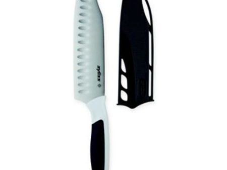 Zyliss Comfort Santoku Knife - Stainless Steel Non-Slip Contoured Handle with Safety Kitchen Blade Guard - Dishwasher Safe - 7 inches on Sale