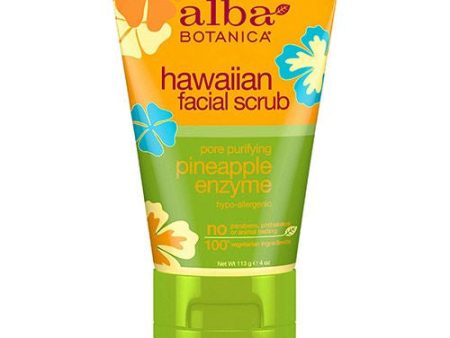 Alba Botanica Hawaiian Facial Scrub  Pineapple Enzyme  4 oz Online now