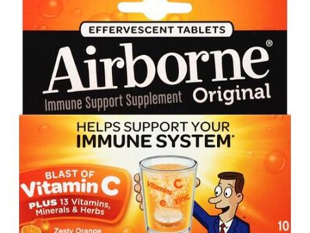 Airborne Zesty Orange Effervescent Tablets  10 count - 1000mg of Vitamin C - Immune Support Supplement Sale