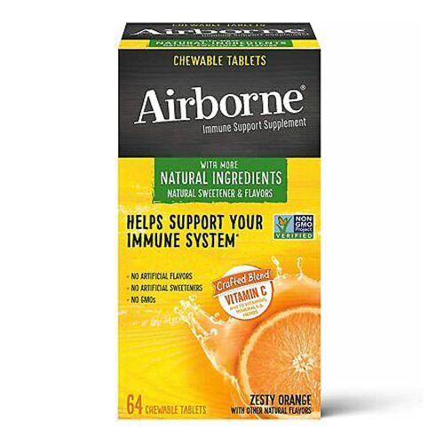 Airborne Zesty Orange Chewable Tablets (64 count), Immune Support Supplement Online