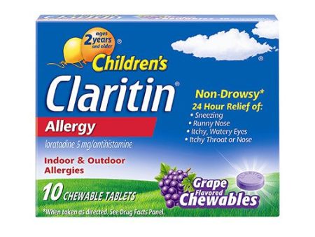 Claritin Allergy Medicine for Kids  Loratadine Antihistamine Grape Chewable Tablets  10 Ct Online Hot Sale