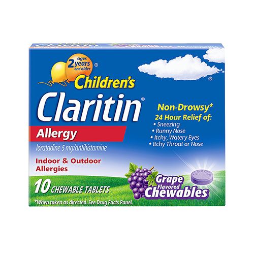 Claritin Allergy Medicine for Kids  Loratadine Antihistamine Grape Chewable Tablets  10 Ct Online Hot Sale