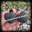 Black heart earrings-Volcanic rock heart earrings Hot on Sale