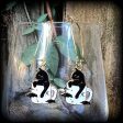 Black cat and coffee cup earrings-Black cat earrings Online Sale