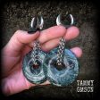 Kambaba jasper gauged earrings-Fossil ear weights Supply