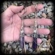 Amethyst ear gauges-Gothic gemstone gauged earrings Sale