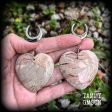 Picture jasper heart gauged earrings-Gemstone ear weights Online Sale