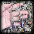 Amethyst ear gauges-Gothic gemstone gauged earrings Sale