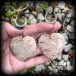 Picture jasper heart gauged earrings-Gemstone ear weights Online Sale