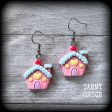 Gingerbread house earrings-Yule earrings on Sale