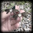 Antique silver dragonfly earrings-Fairycore jewelry Online now