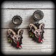 Krampus monster tunnel earrings-Christmas tunnel dangles For Cheap