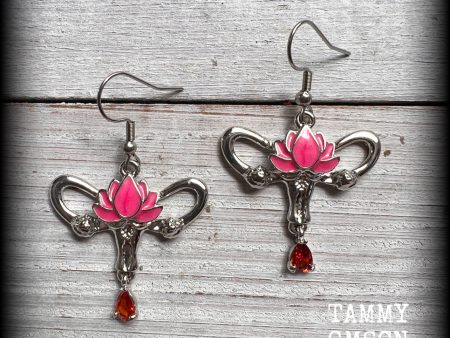 Lotus flower-Lady garden earrings-Vagina-Vulva earrings Cheap