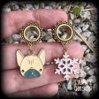 Festive pug dog earrings-Christmas snowflake tunnel earrings For Cheap