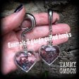 Garnet heart gauged earrings-Gemstone ear weights Online