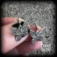 Antique silver butterfly earrings-Insects earrings Online Sale