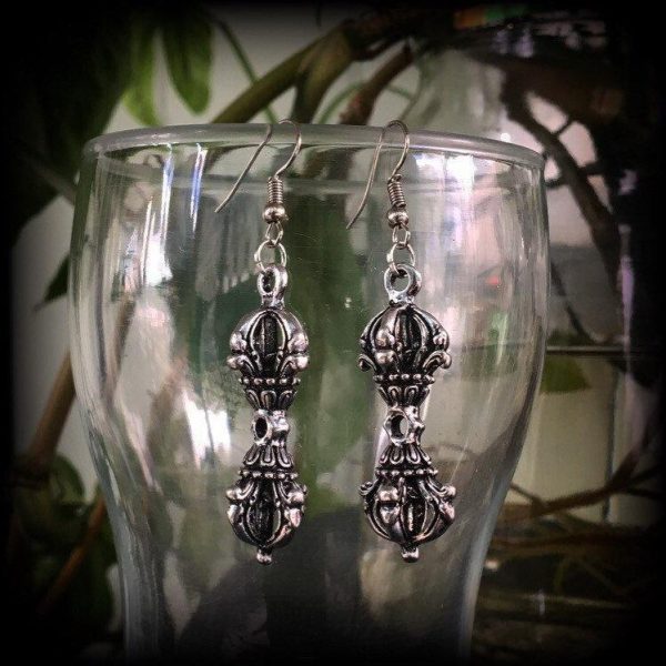 Dorje Vajra earrings-Tibetan prayer jewelry For Cheap