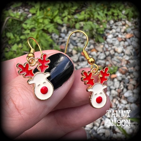 Rudolf the red nosed reindeer earrings-Christmas earrings Sale