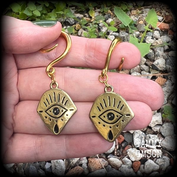 Evil eye gauged earrings-All seeing eye ear gauges For Cheap