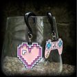 Gamer girl ear gauges-Pixel heart gauged earrings Online Hot Sale