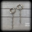 Barbed wire gauged hoop earrings-Punk girl ear gauges Discount