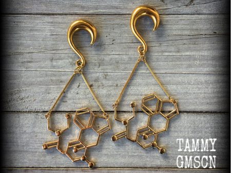 LSD molecule gauged earrings-Molecule ear weights Cheap