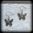 Antique silver butterfly earrings-Insects earrings Online Sale