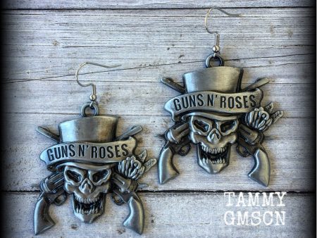 Guns N  Roses earrings-Hard rock-Rock and roll jewelry For Discount