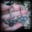 Deathshead moth gauged earrings-Dreadpunk moth ear hangers Online now