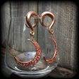 Filigree crescent moon gauged earrings-Witchy ear gauges Online Hot Sale