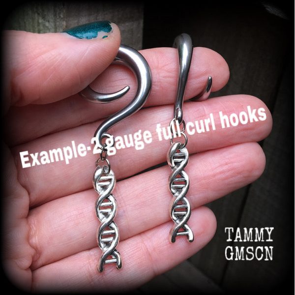 DNA strand gauged earrings-Science earrings Online Sale