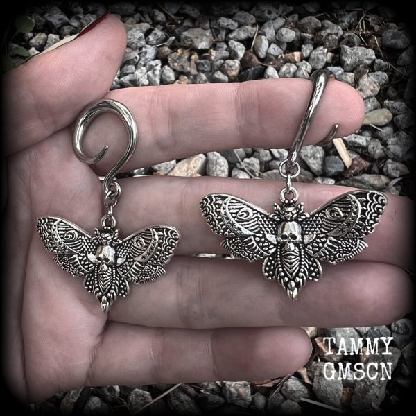 Deathshead moth ear hangers-Dreadpunk moth ear weights Online Hot Sale